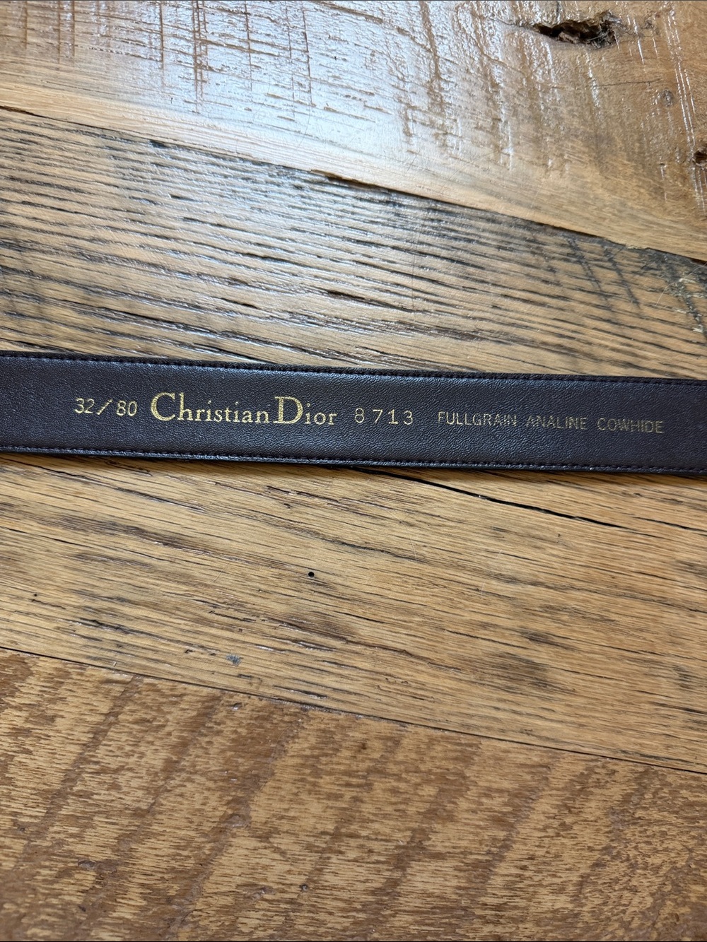 Christian Dior Burgundy Leather Belt